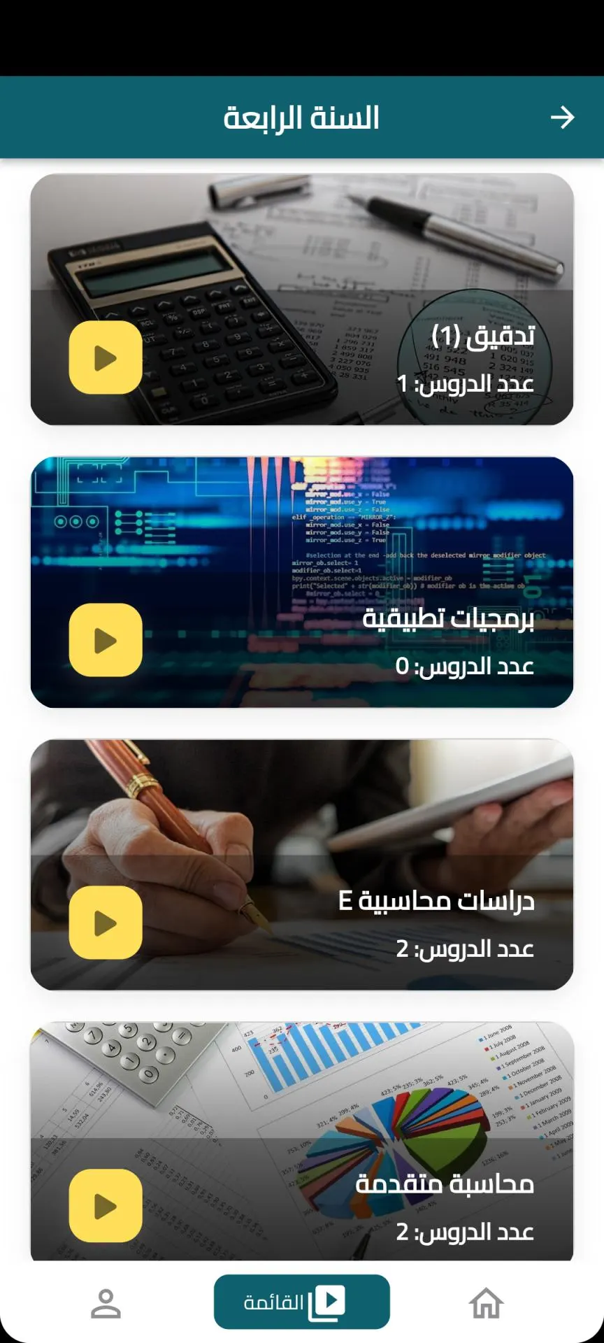 مواد السنة الدراسية.